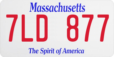 MA license plate 7LD877