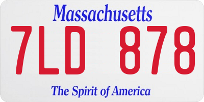 MA license plate 7LD878