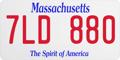 MA license plate 7LD880