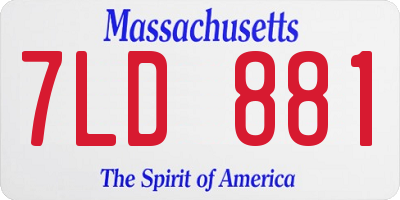 MA license plate 7LD881