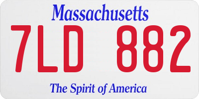 MA license plate 7LD882