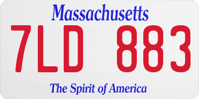 MA license plate 7LD883