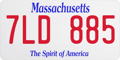 MA license plate 7LD885