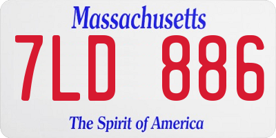 MA license plate 7LD886