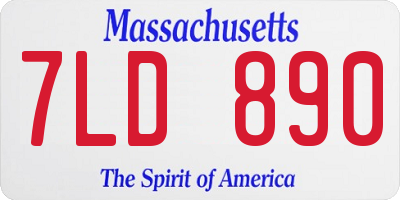 MA license plate 7LD890