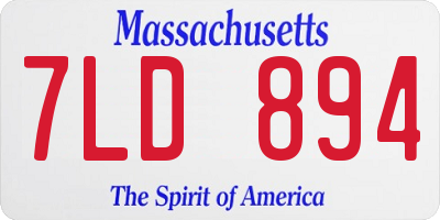 MA license plate 7LD894