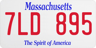 MA license plate 7LD895