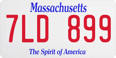 MA license plate 7LD899