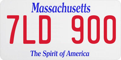 MA license plate 7LD900