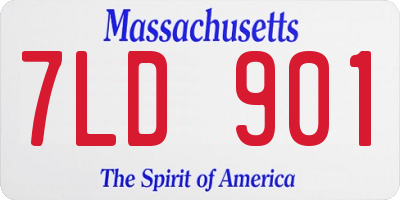 MA license plate 7LD901