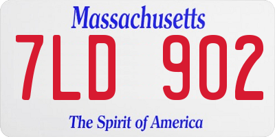 MA license plate 7LD902