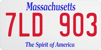 MA license plate 7LD903