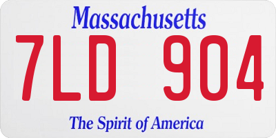 MA license plate 7LD904