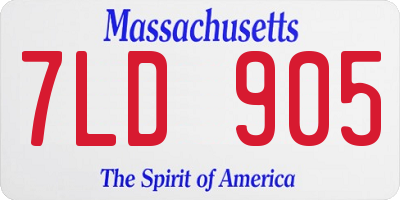 MA license plate 7LD905