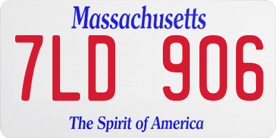 MA license plate 7LD906