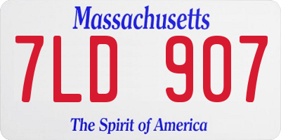 MA license plate 7LD907