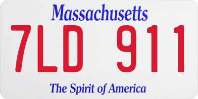 MA license plate 7LD911