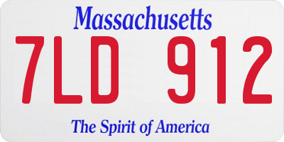 MA license plate 7LD912