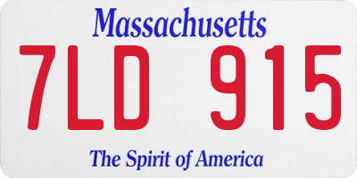MA license plate 7LD915