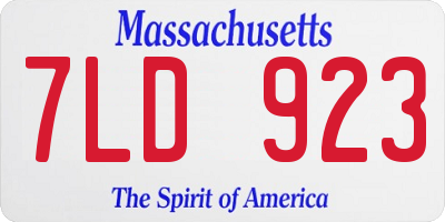 MA license plate 7LD923