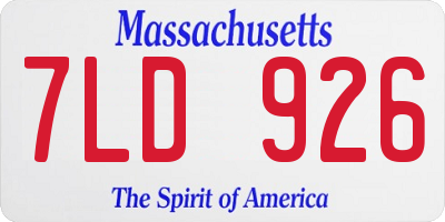 MA license plate 7LD926