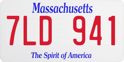 MA license plate 7LD941