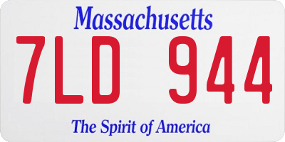 MA license plate 7LD944