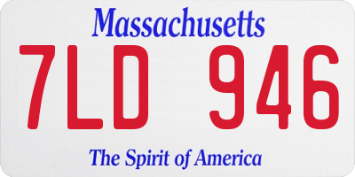 MA license plate 7LD946