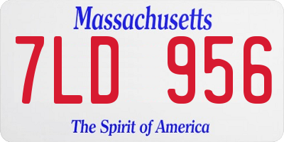 MA license plate 7LD956