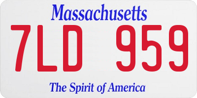 MA license plate 7LD959