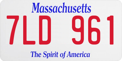 MA license plate 7LD961