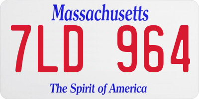 MA license plate 7LD964