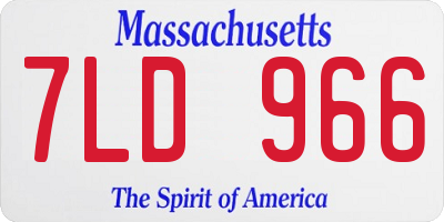 MA license plate 7LD966