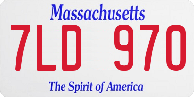 MA license plate 7LD970