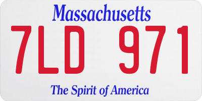 MA license plate 7LD971