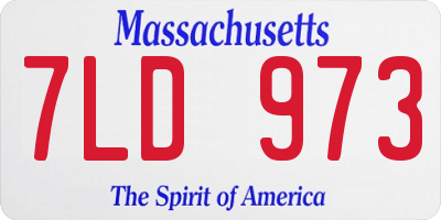 MA license plate 7LD973