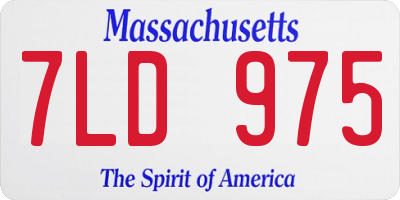 MA license plate 7LD975