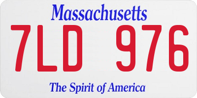 MA license plate 7LD976