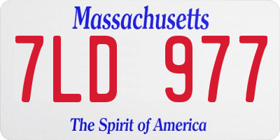 MA license plate 7LD977