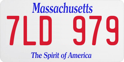 MA license plate 7LD979