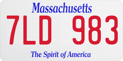 MA license plate 7LD983