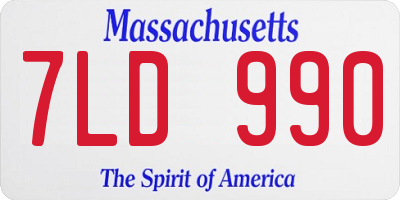 MA license plate 7LD990