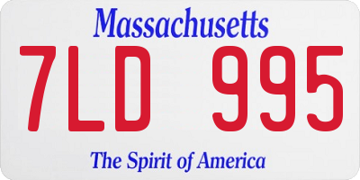 MA license plate 7LD995