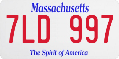 MA license plate 7LD997