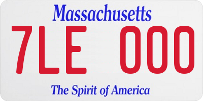 MA license plate 7LE000