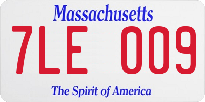 MA license plate 7LE009