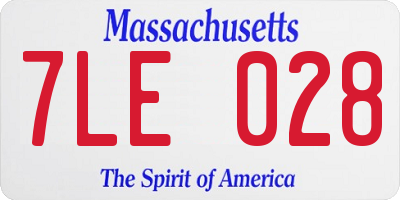 MA license plate 7LE028