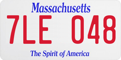 MA license plate 7LE048