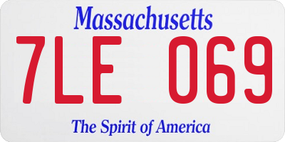 MA license plate 7LE069