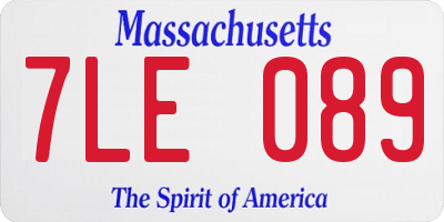 MA license plate 7LE089